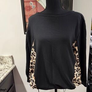 Chicos women’s top size 3 XL black and animal print gently worn